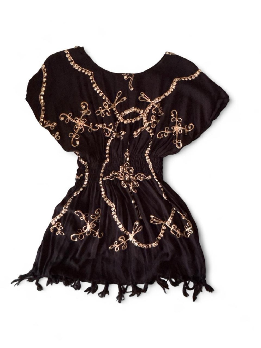 Otherwild Black Tunic with Gold Embroidery